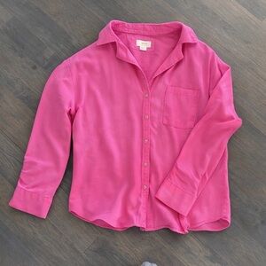 Maeve by Anthropologie Bright Pink Button-Up Shirt